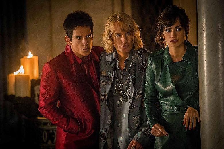(Above from left) Ben Stiller, Owen Wilson and Penelope Cruz in Zoolander 2. Champion athlete Jesse Owens (Stephan James, left) is painfully portrayed as little more than a puppet in the biopic Race.