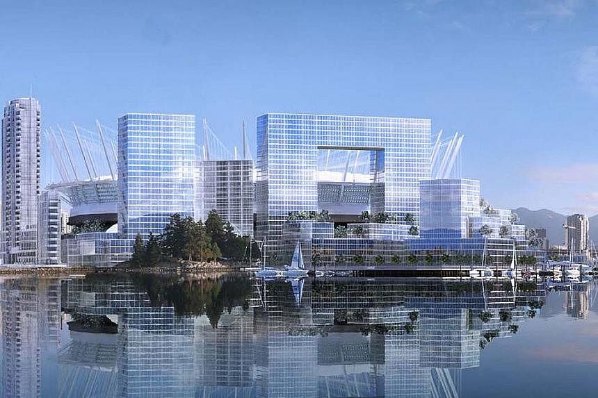 Artist's impressions of what the redeveloped Plaza of Nations site would look like. The proposed development is now at the centre of a legal case some have dubbed the clash of titans.