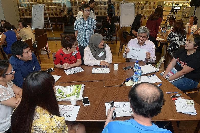 A scheme which gives Singaporeans credits towards buying books - similar to the SkillsFuture initiative - was among ideas put forward yesterday at a discussion on how to promote reading. An SGFuture engagement session called Promote Reading as a Tool
