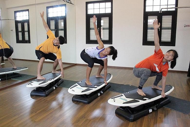 Classes taking place this weekend include surfset - exercises done on a surfboard.