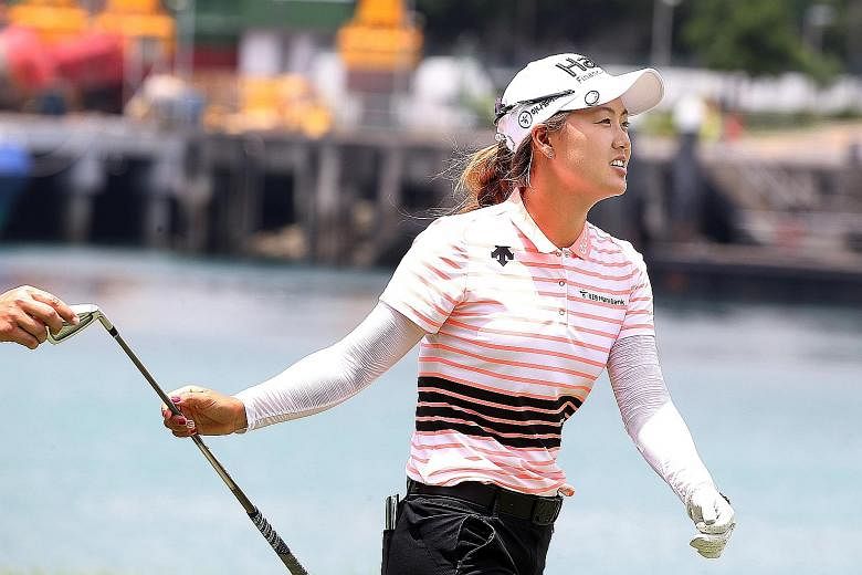 Already one of the brightest prospects in women's golf after winning her first LPGA title last year, Minjee Lee (above) was deadly accurate with her clubs yesterday, firing a five-under 67 at the Sentosa Golf Club's Serapong Course to share the first