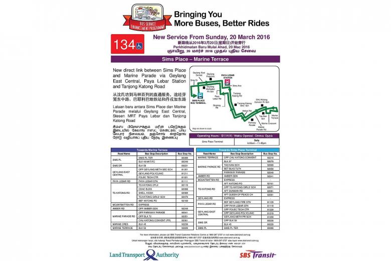Two new bus services in Singapore's east to start on March 20 The
