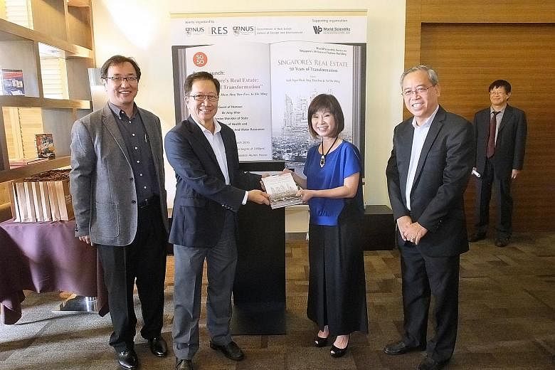 At the launch of the book, Singapore's Real Estate - 50 Years Of Transformation, yesterday were (from left) Associate Professor Sing Tien Foo from NUS' Department of Real Estate; Dr Seek Ngee Huat, chairman of NUS' Institute of Real Estate Studies; S