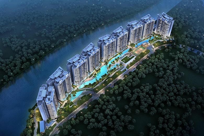 Kingsford Waterbay (left) in Upper Serangoon was one of the two best-selling private projects last month, with 18 units sold. The other is The Panorama in Ang Mo Kio.