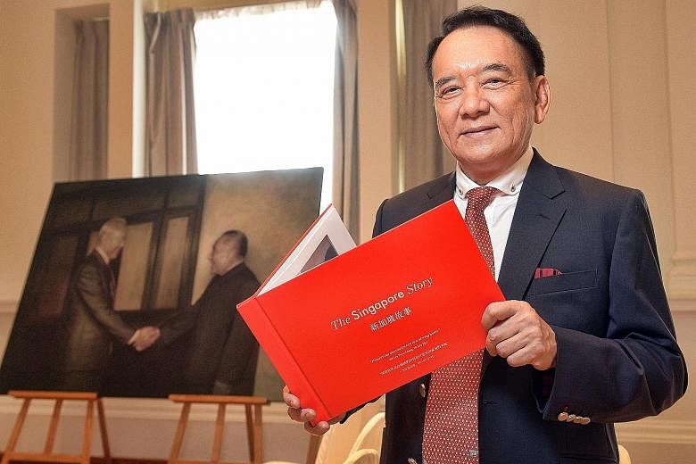 Retiree Vincent Chua's The Singapore Story features oil paintings of Mr Lee Kuan Yew from an exhibition held last year. About 1,000 visitors requested the works to be put into a book.