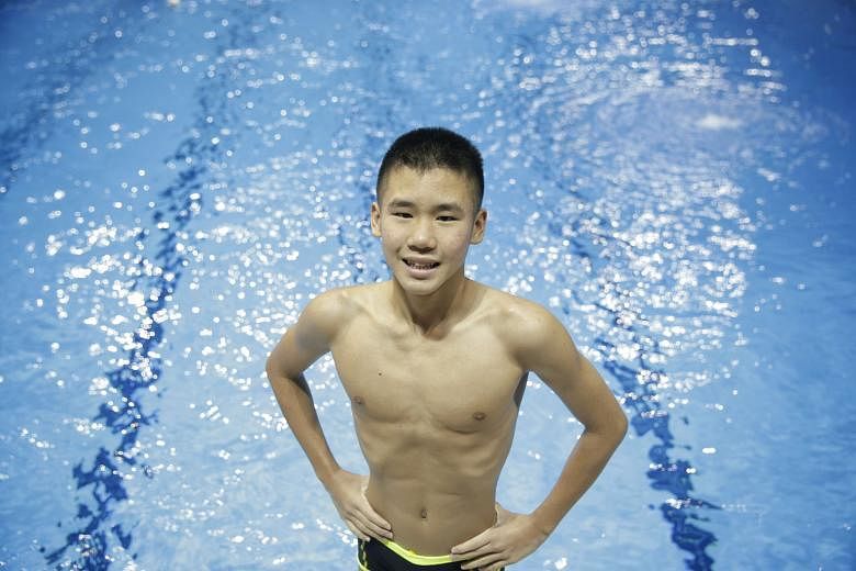 Raffles Institution's Glen Lim, who broke the national under-14 1,500m freestyle record yesterday, has been earmarked by national swimming coach Gary Tan as a long-distance swimmer of the future. 