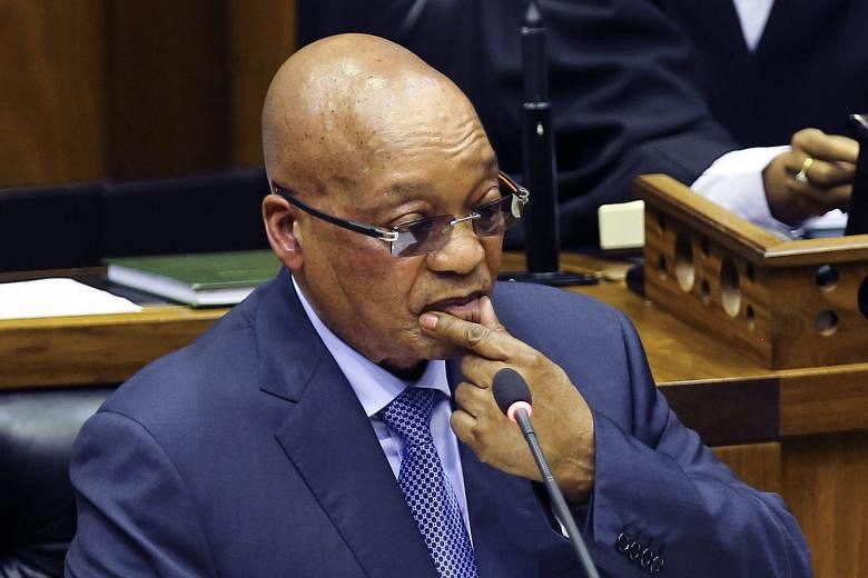 Mr Zuma facing Parliament on Thursday. The ANC has steadily lost popular support. 