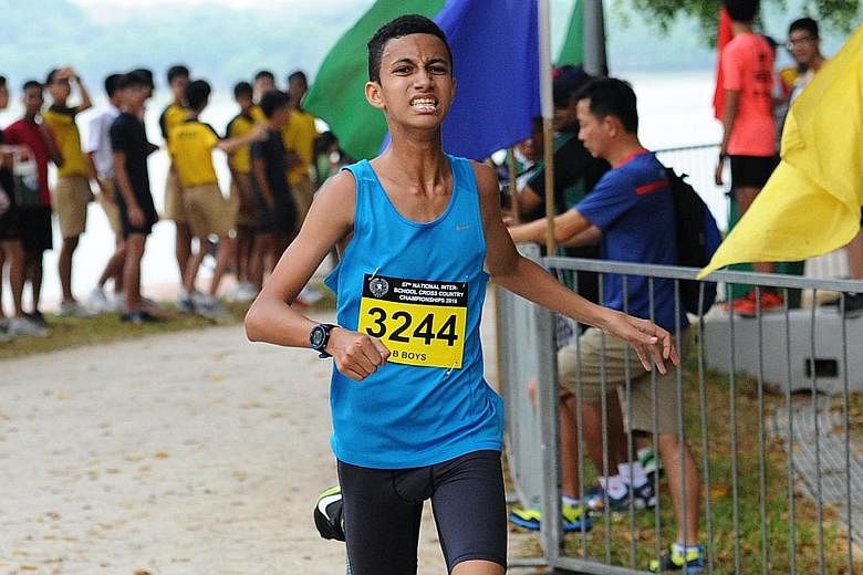 Syed Hussein Aljunied, whose school does not offer athletics or cross-country as a CCA, led from start to finish to win the B Division race in 16:01.66.