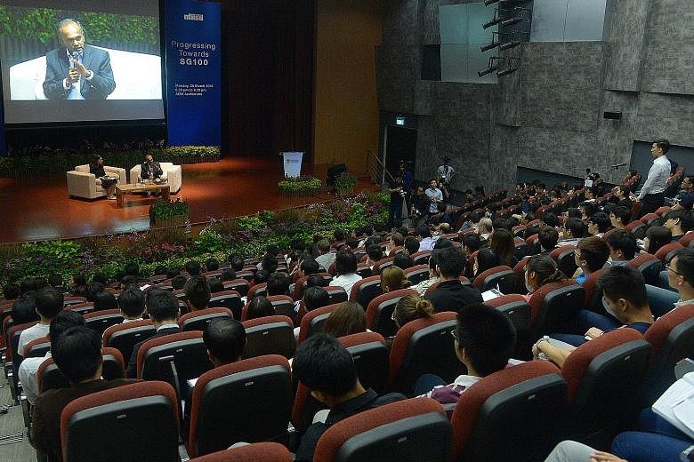 Mr Shanmugam answered questions on a range of issues from students at the forum in Nanyang Technological University yesterday. He also struck a positive note, saying that there are opportunities for Singapore amid the challenges, such as those offere