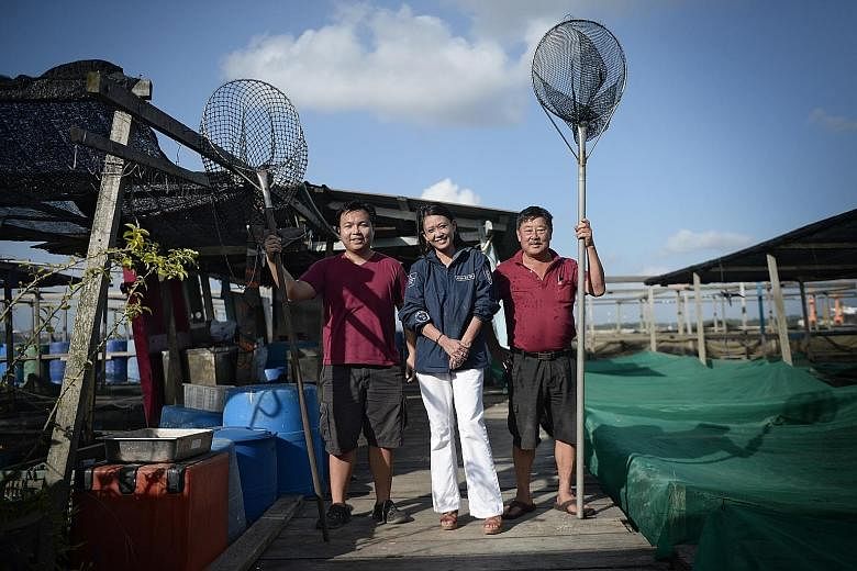 Hoping for a fruitful collaboration are (from right) Ah Hua Kelong owner Teh Aik Hua, Fassler Gourmet CEO Mellissa Chen and Ah Hua Kelong marketing director Bryan Ang. Ah Hua Kelong is believed to be the first to roll out locally farmed smoked fish. 