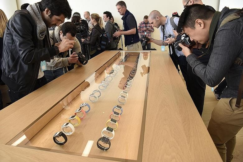 Apple Watches on display at last week's Apple media event in Cupertino, California. The Apple Watch got a mention at the event - a price reduction and new straps - but there was no "Apple Watch 2".