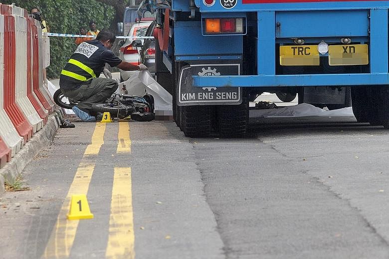 Retiree Chan Kuan Choon was on his way to meet his friends in Chinatown when he was hit by a truck in Lower Delta Road last October. Mr Chan, who was riding a motorised bicycle, died in the collision.