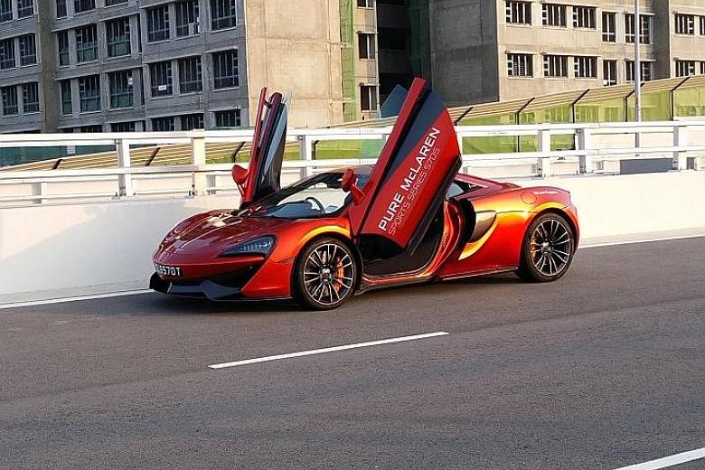The McLaren 570S weaves through traffic flawlessly.