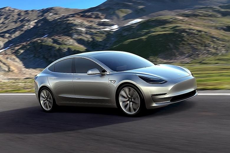 The Tesla Model 3 electric car is said to be able to accommodate five adults comfortably.
