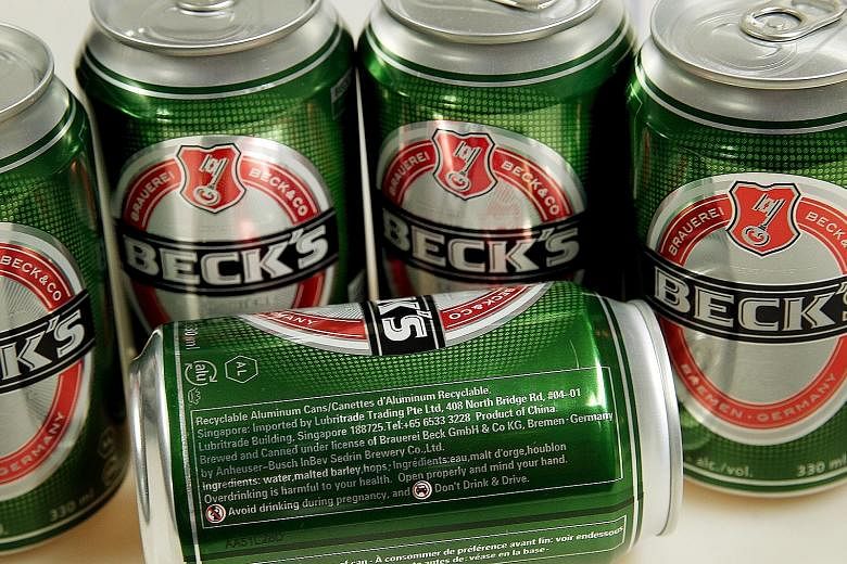 Beck's distributor Carlsberg Singapore says the fine print on each 330ml can makes clear it is brewed in China as it is labelled as a product of China.