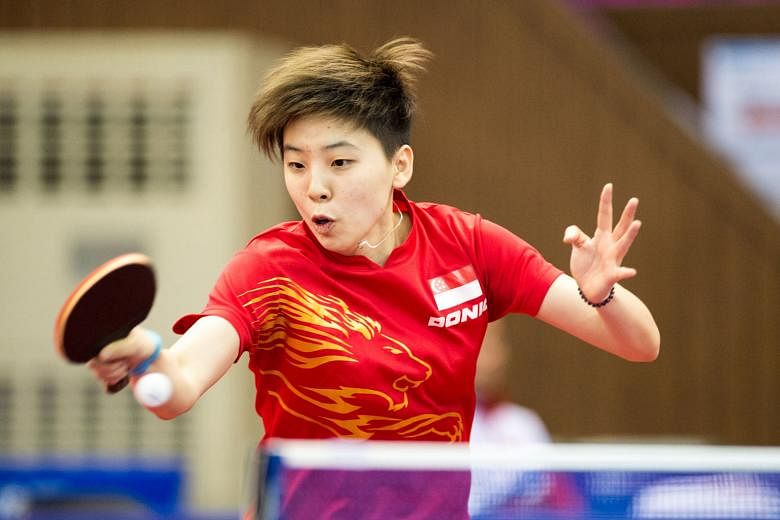 Zhou Yihan at the Incheon Asian Games in 2014, a year after she became a Singapore citizen. The world No. 52 no longer has the official backing needed for a scholarship earmarked for the Republic's elite athletes. 