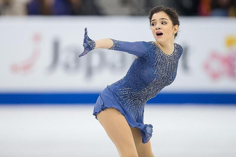 Evgenia Medvedeva nailed each of her seven triple jumps and two double Axels to score 150.10 for her free skate to win the title with an overall 223.86, cementing her status as the new star of women's skating.