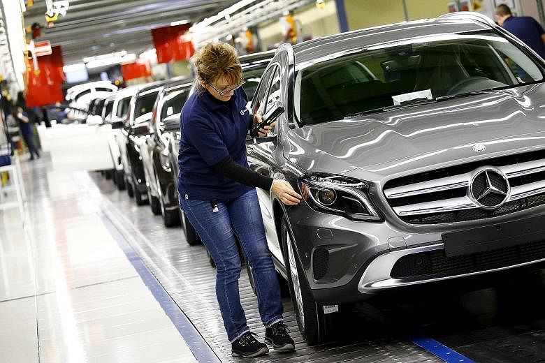 A Mercedes- Benz factory in Rastatt, Germany. The Bundesbank warned last month that the nation's growth momentum could slow in the second quarter as weakening exports prompt firms to curb output and hiring.