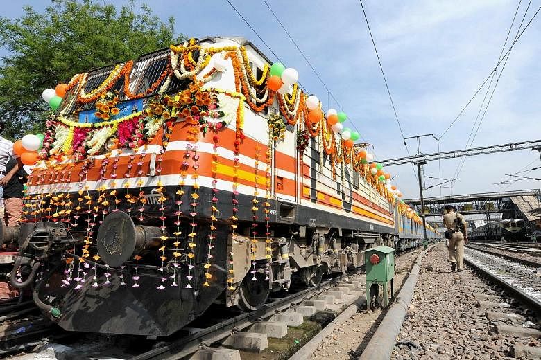 The Gatimaan Express, which boasts hostess services and bone China crockery among other modern amenities, runs between New Delhi and Agra, home to the famous Taj Mahal, at a top speed of 160kmh.