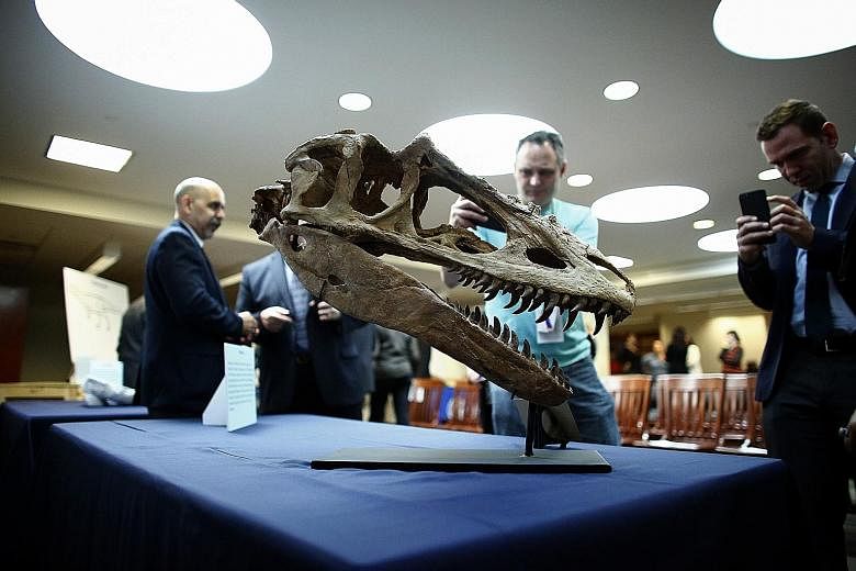 A repatriation ceremony was held in New York on Tuesday to transfer dinosaur fossils to the custody of Mongolia's government. The US handed back the remains of six species of dinosaurs smuggled out of the country and impounded by federal agents in Ne