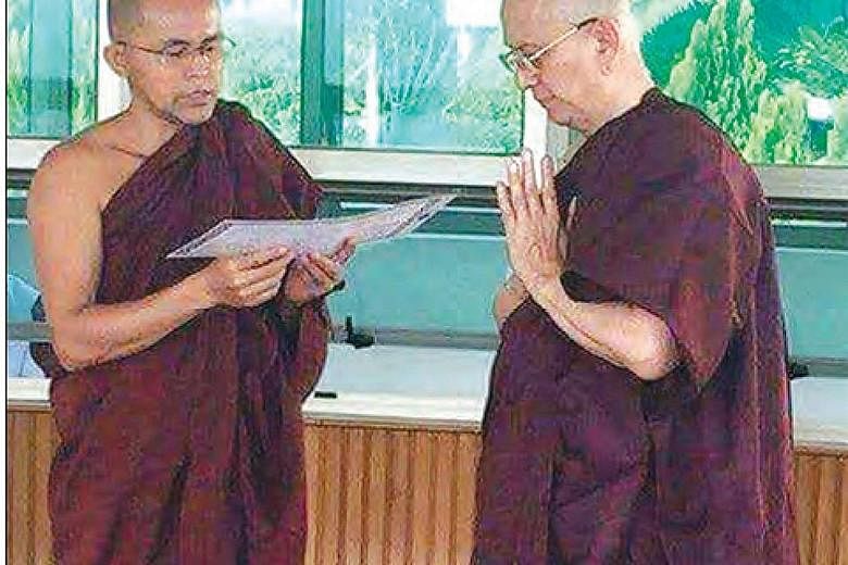 Former Myanmar president Thein Sein (right) is expected to lead a monastic life for five days.