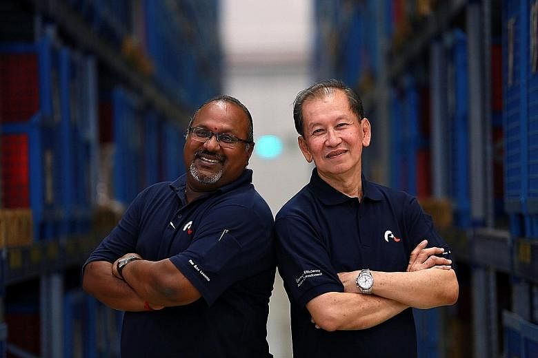 Meet Mr Sundaram Velosamy, 52, and Mr Ong Moh Hong, 68. The two, who work in logistics company Pan Asia Logistics, were singled out as role models for mentoring and lifelong learning by Mr Heng yesterday. SEE TOP OF THE NEWS A6 Meet Mr Sundaram Velos