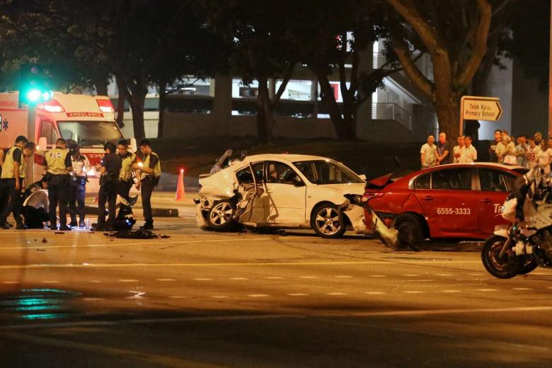 7 injured in multivehicle accident, including police car, at Bedok