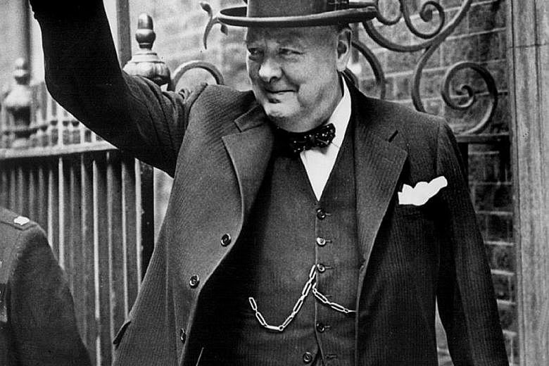 Churchill giving his "V" for victory sign in London in 1943. In some parts of British society, a drama featuring a young Churchill is likely to be greeted with howls of outrage against the "warmonger" whose name cannot be mentioned without a grimace 