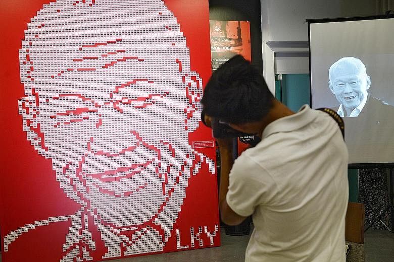 Dr Lee, in an earlier Facebook post, said this picture of an art installation of 4,877 erasers in the likeness of Mr Lee Kuan Yew's image, which was featured on the front page of ST on March 21, had made her wince.