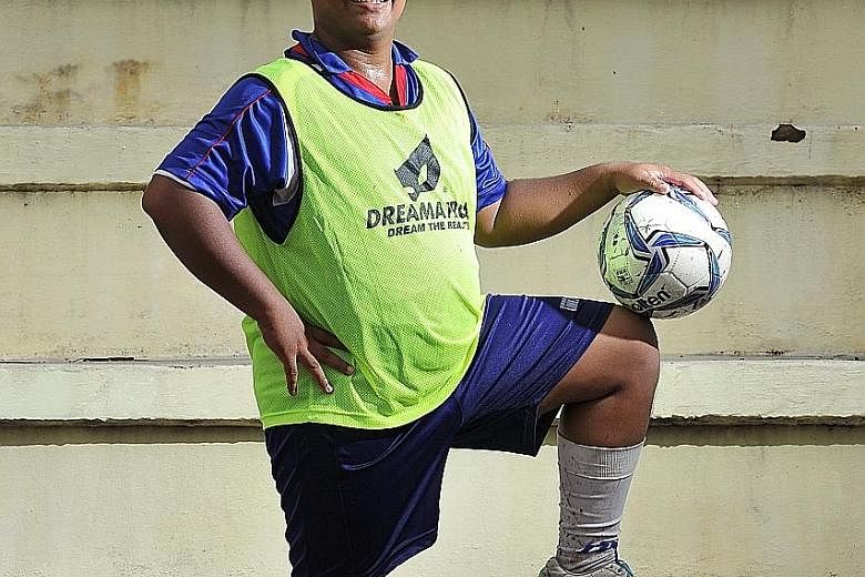 Full-time national serviceman Ismail Abdul Kadir, who experiences uncontrollable trembling in his hands, is excited about training with the national cerebral palsy football team.