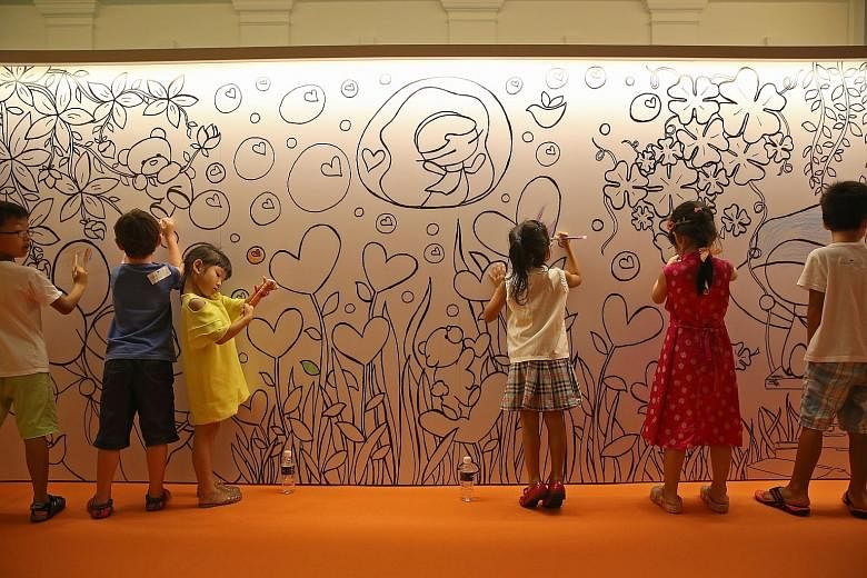 Children playing at an art installation at the National Museum, which was among the many activities in the Children's Season 2015. This year, 55 pre-schools will offer NAC and ECDA's arts education programme