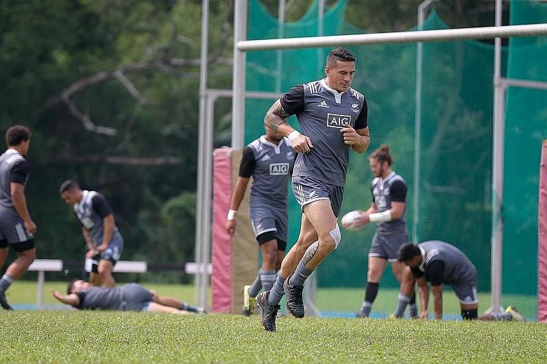 Sonny Bill Williams at an All Blacks training session ahead of the Singapore Sevens this weekend at the National Stadium.