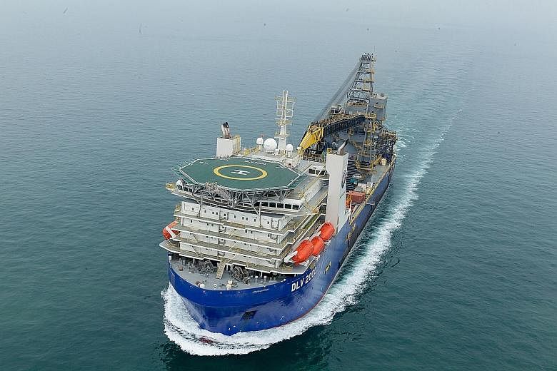 McDermott's DLV 2000 is designed to lay out pipes to retrieve oil in offshore environments, can work in both deep and shallow water and has a 4,000 sq m deck, almost the size of a football field.