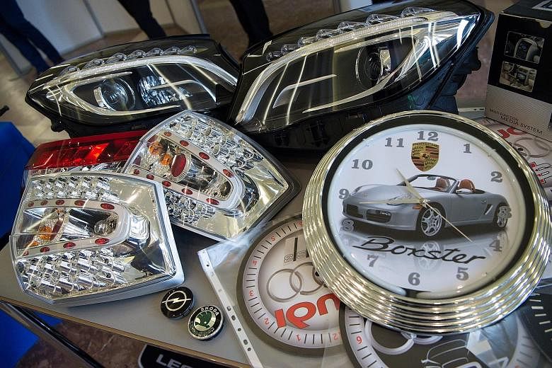 An OECD study last year concluded that the trade in fakes - such as these counterfeit car parts - was almost the world's most profitable criminal activity.