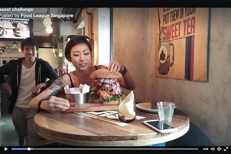 Competitive eater Thomasina Ow with the 3.2kg burger she demolished in 43 minutes last Wednesday. Ms Bermudez's path from maid to businesswoman with 15 workers is an inspiring story shared by Facebook group SamaSama, which seeks to improve the lives 