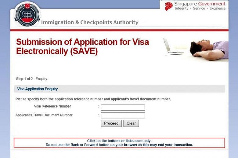 Earlier this month, the Immigration and Checkpoints Authority warned the public of a fake website (left) that had been phishing for visitors' visa reference and passport numbers.