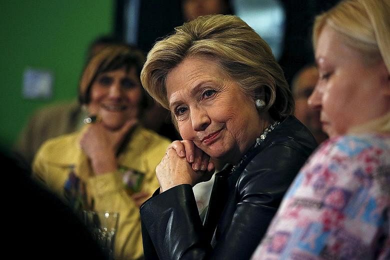 Mrs Clinton at a conversation with residents in Connecticut on Saturday. She is likely to make her pick for a partner soon after the Republican ticket is known.