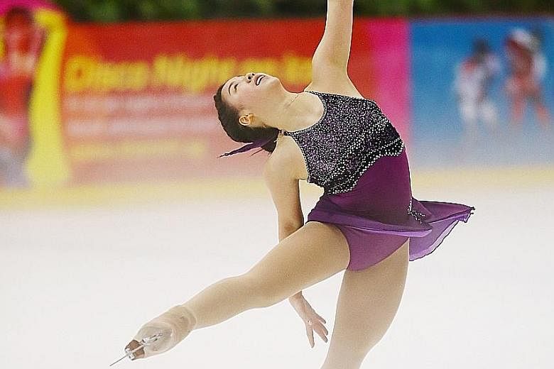 Chloe Ing performs her routine at the Singapore National Figure Skating Championship. She came first in the senior ladies' free skate category and also picked up the Ice Angels Artistic Trophy for her routine accompanied by a medley of Chopin's compo