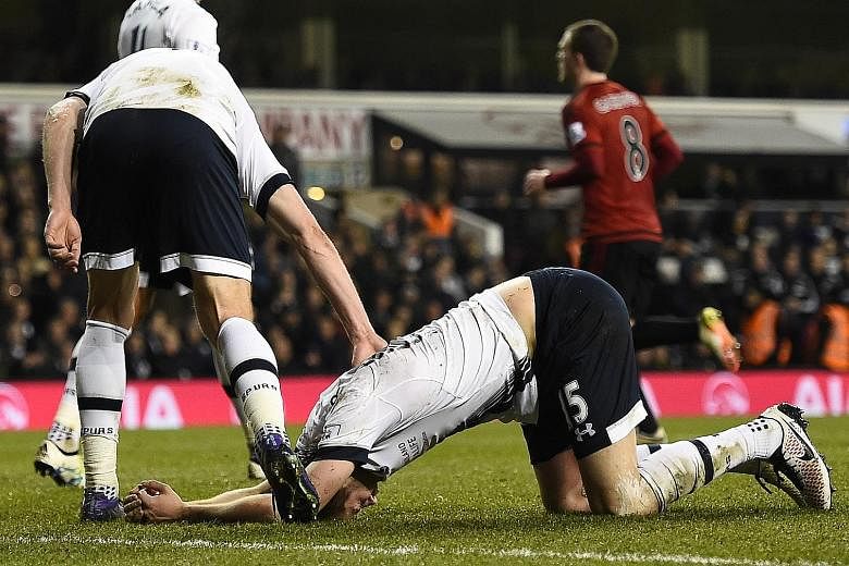 A double whammy for Tottenham midfielder Eric Dier, who not only failed to stop Craig Dawson in the lead up to the West Bromwich defender's equaliser - but also ended up injured.