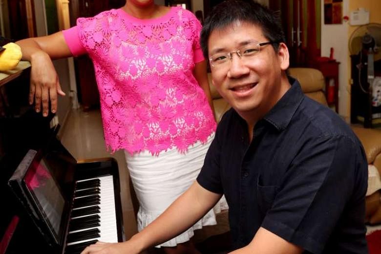 Former lawyers Rani Singam and Chok Kerong rehearsing for the Law Society's Just Sing concert next month. 