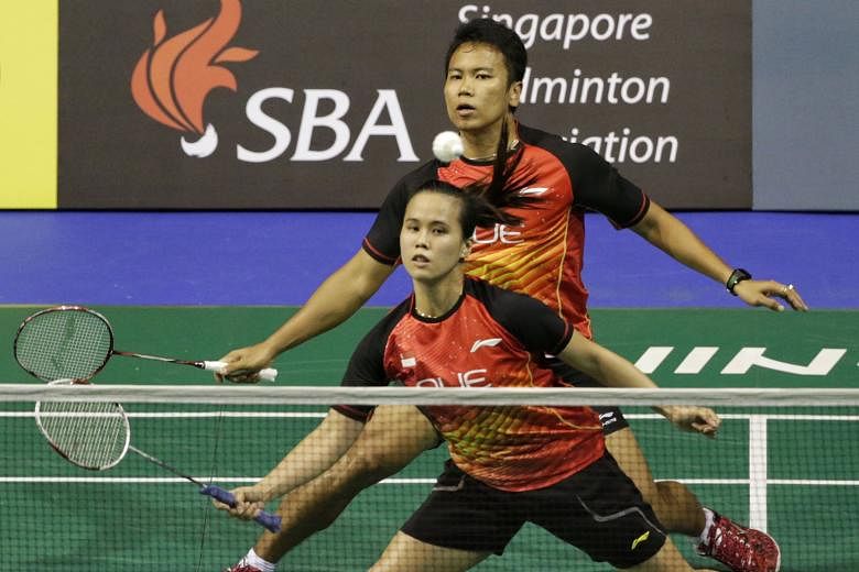 Vanessa Neo and Danny Bawa Chrisnanta competing at the OUE Singapore Open earlier this month. The Singapore mixed doubles pair failed for a second consecutive time to qualify for the Olympics, after their Badminton Asia Championships defeat on Tuesday. 