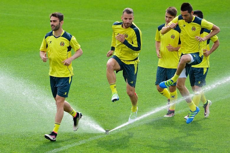 Villarreal players training ahead of their clash against Liverpool with a sprinkling of hope of reaching a major continental final. They fell just short in 2004, 2006 and 2011.