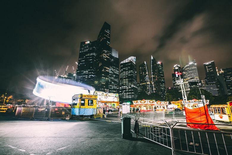 The funfair appears at different places about six times a year, with the most recent one held at the Bayfront event space a month ago as part of the iLight Marina Bay festival. 