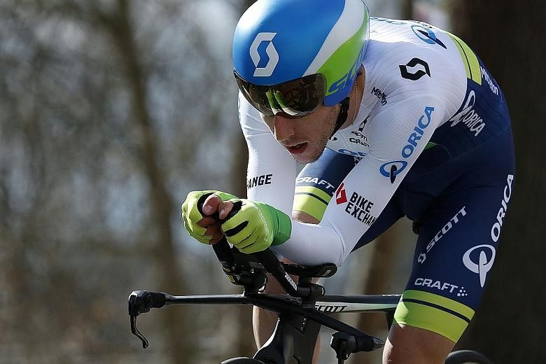 Britain's Simon Yates during the 6.1km individual time trial of the Paris-Nice race on March 6. The rider tested positive for terbutaline during the race and his team, Orica-GreenEdge, claimed it was caused by his use of an asthma inhaler.