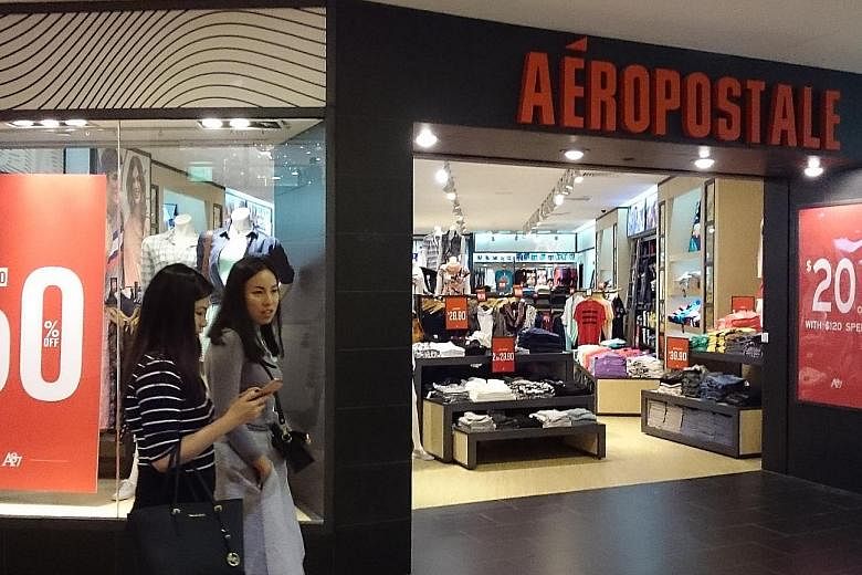 Aeropostale has four outlets here, including one in Ngee Ann City (above). It was reported by The Wall Street Journal on Monday that the teen fashion retailer faces mounting losses and falling sales, and plans to seek Chapter 11 protection in the day