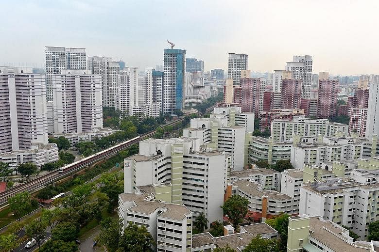 A total of 1,828 HDB units changed hands last month - the highest monthly volume since October 2012, when 1,955 units were resold. Overall resale prices inched down slightly by 0.1 per cent.