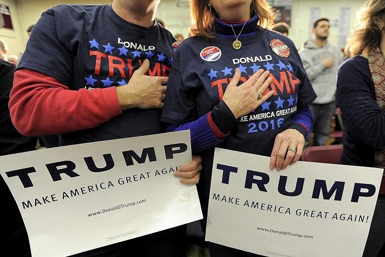 Trump supporters at a campaign rally in Concord, New Hampshire, in January.