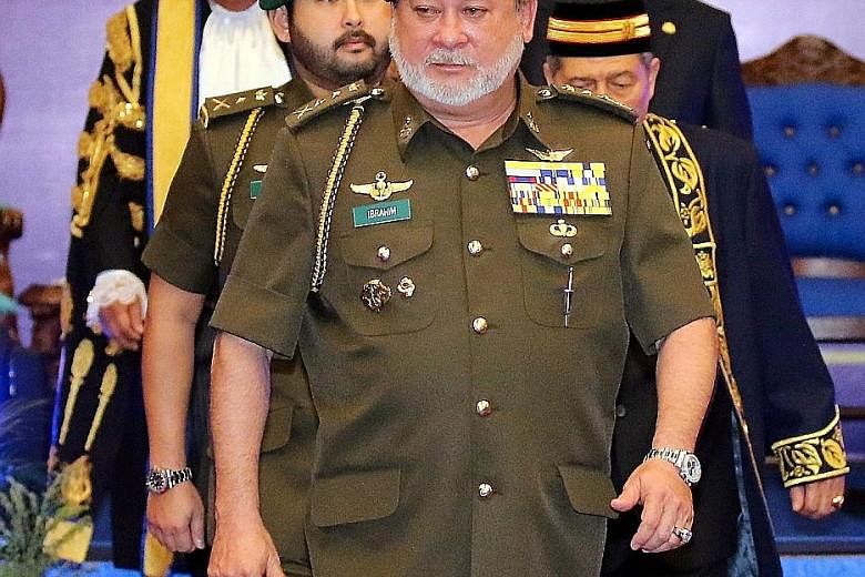 The Sultan of Johor, Sultan Ibrahim Iskandar, after speaking at the 2016 Conference of Parliamentary and State Assembly Speakers of Malaysia in Johor Baru on Saturday.