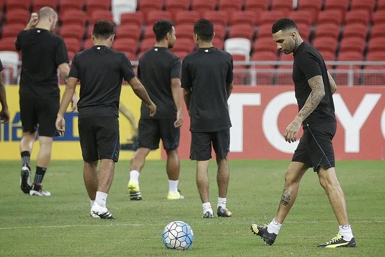 Stags' Jermaine Pennant at a training session yesterday.