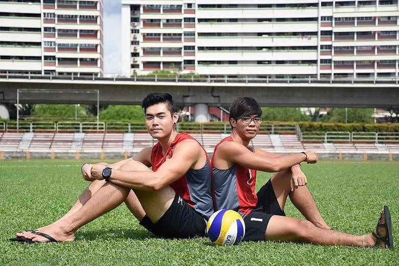 Mark Shen, 20, (left) and Benjamin Yio, 19, will represent Singapore at the FIVB Under-21 World Championships in Lucerne, Switzerland this week. A women's team will also participate.